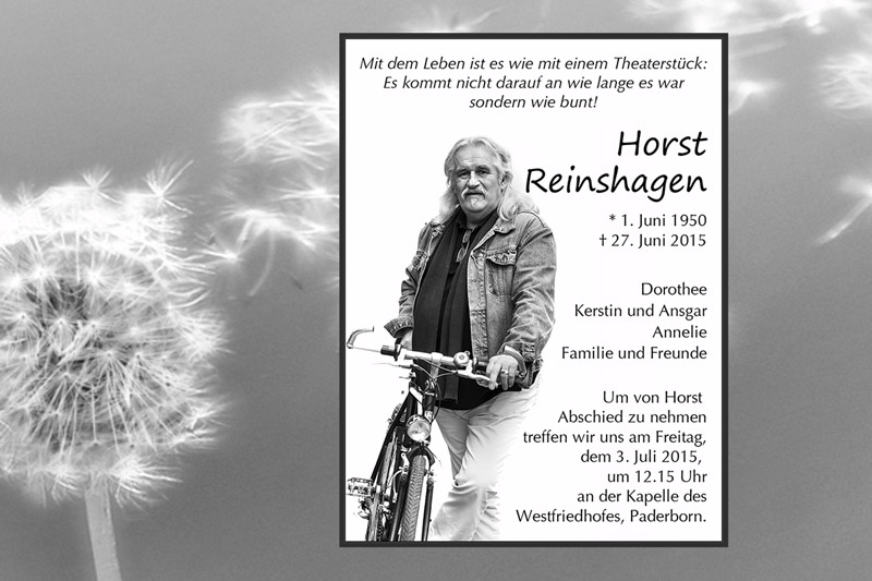Beerdigung Horst Reinshagen Rock Café Paderborn