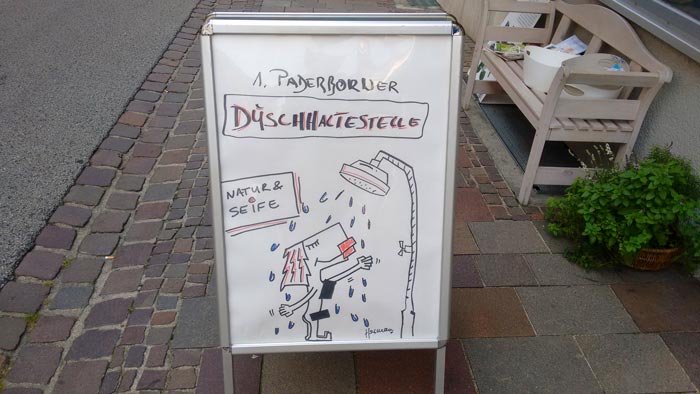 Erste Paderborner Duschhaltestelle