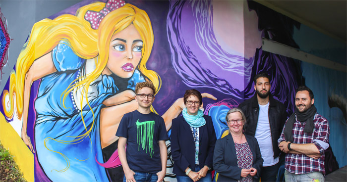 Alice im Wunderland Graffiti Uni Paderborn