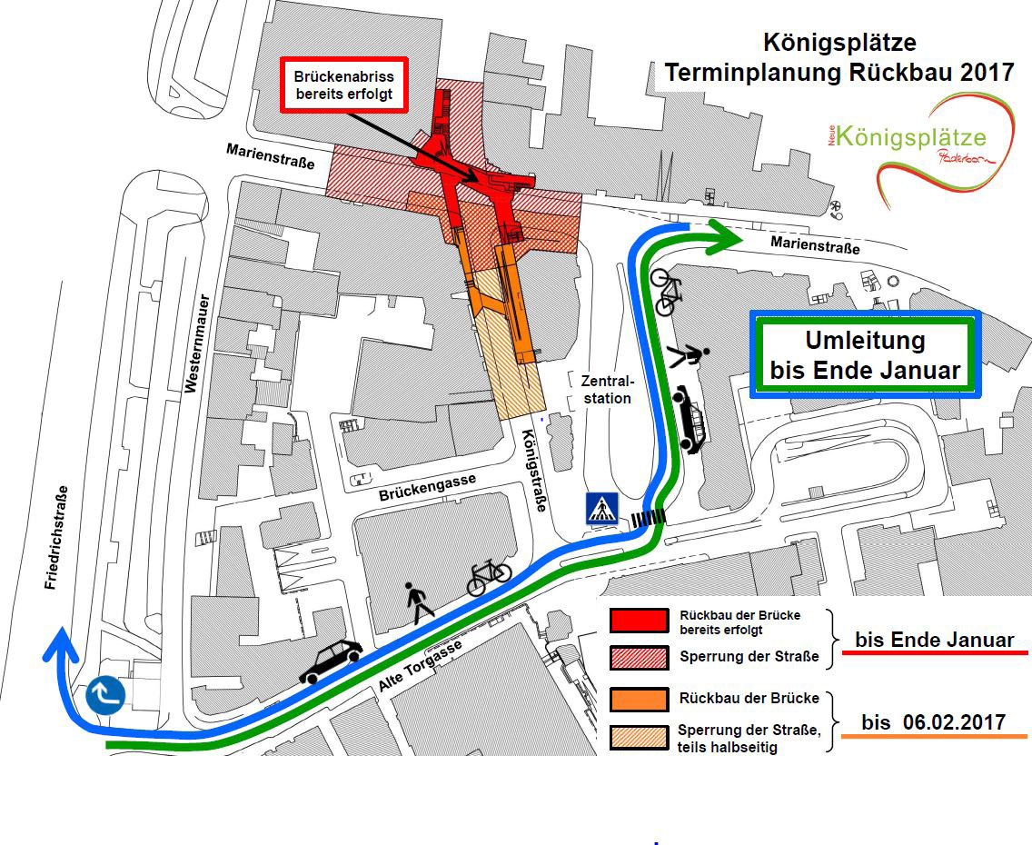 Lageplan Sperrung Königsstraße Paderborn